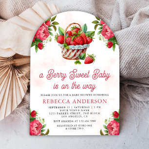 Erdbeerkorb Beeren Süße Arch Babyparty Einladung