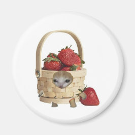 Erdbeerkorb Katze Magnet