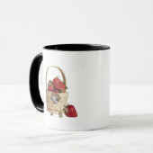 Erdbeerkorb Katzenbecher Tasse (Vorderseite Links)
