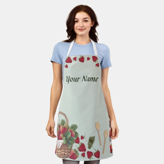 Erdbeerkorb über die gesamte Schürze Medium (Getragen)