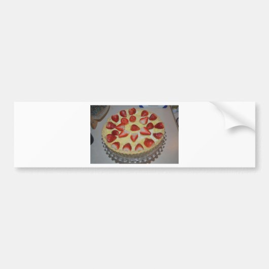 Erdbeerkuchen Autoaufkleber (Vorne)