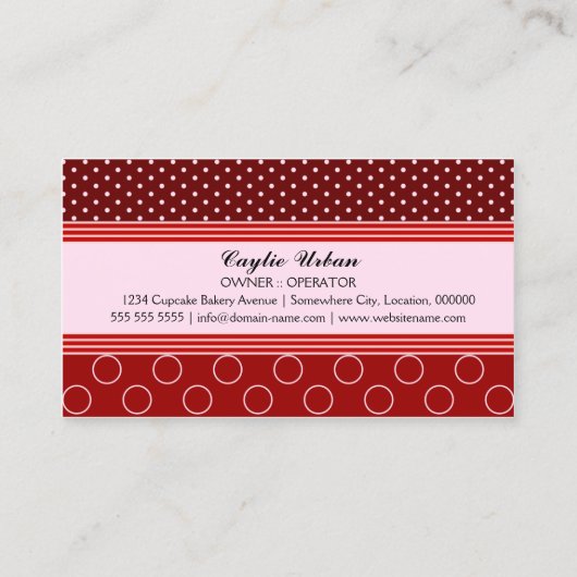 Erdbeerkuchen-Bäckerei Visitenkarte (Rückseite)