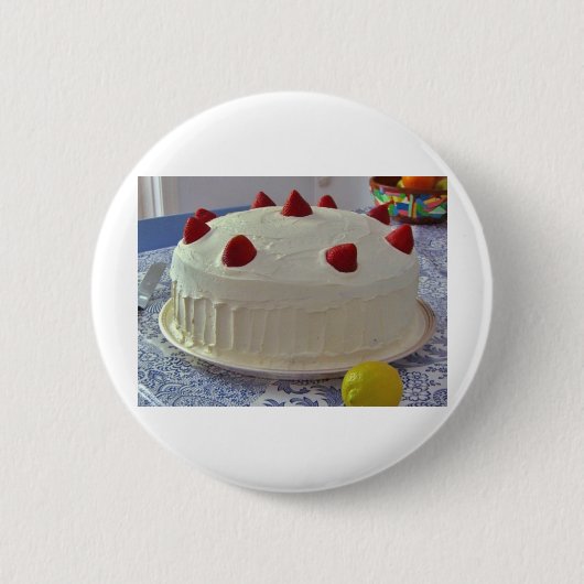 Erdbeerkuchen Button (Vorderseite)