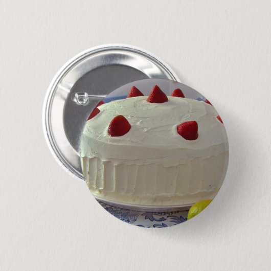 Erdbeerkuchen Button (Vorne & Hinten)
