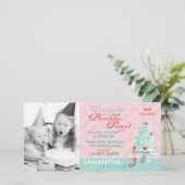 Erdbeerkuchen Einladung Fotokarte (Stehend Vorderseite)