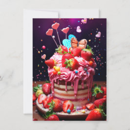 Erdbeerkuchen Feiertagskarte