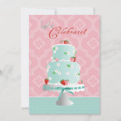 Erdbeerkuchen Geburtstag Einladung (Vorderseite)