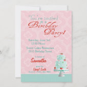 Erdbeerkuchen Geburtstag Einladung (Rückseite)