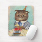 Erdbeerkuchen-Geburtstags-Miezekatze Mousepad (Mit Mouse)