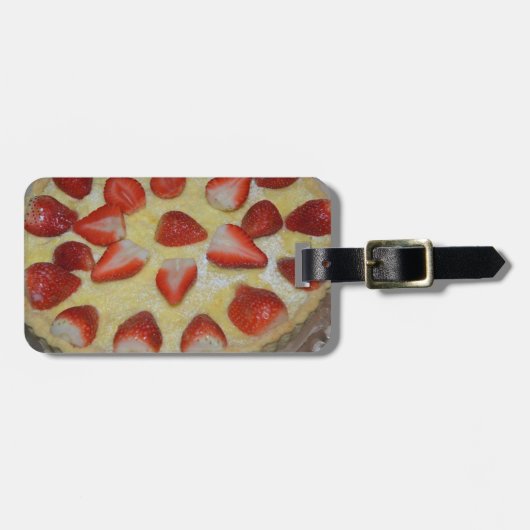 Erdbeerkuchen Gepäckanhänger (Vorderseite horizontal)