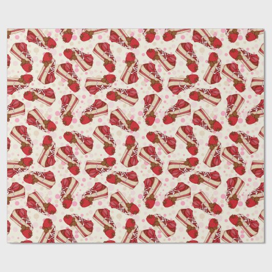 Erdbeerkuchen Geschenkpapier (Flach)