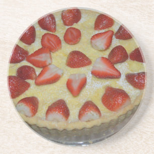 Erdbeerkuchen Getränkeuntersetzer