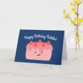 Erdbeerkuchen | Glückliche Geburtstagsgrüße geklap Karte (Gelbe Blume)