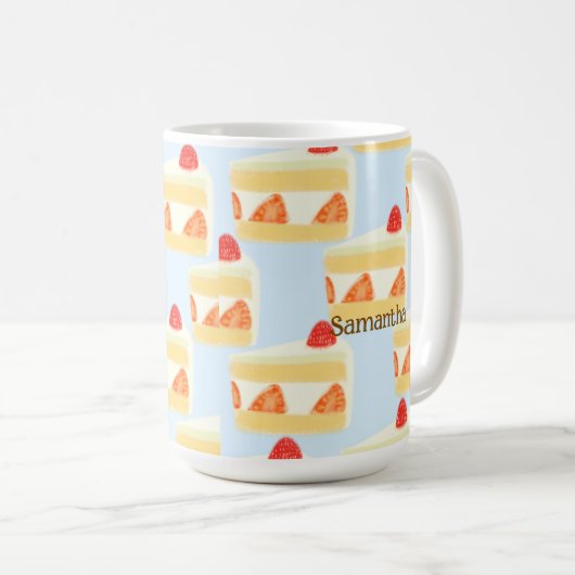 Erdbeerkuchen Kaffeetasse (VorderseiteRechts)