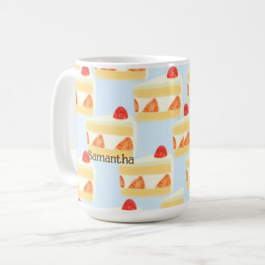 Erdbeerkuchen Kaffeetasse (Vorderseite Links)