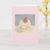 Erdbeerkuchen Karte (Gelbe Blume)