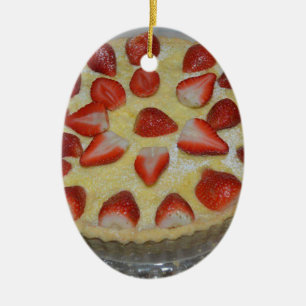 Erdbeerkuchen Keramik Ornament