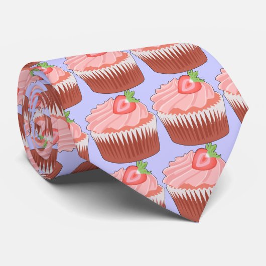Erdbeerkuchen-Krawatte Krawatte (Gerollt)