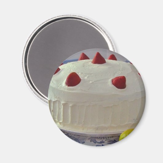 Erdbeerkuchen Magnet (Vorderseite/Rückseite)