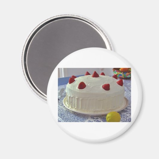 Erdbeerkuchen Magnet (Vorderseite/Rückseite)