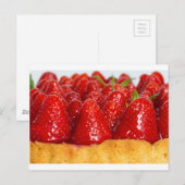 Erdbeerkuchen mit Minze Postkarte (Vorne/Hinten)