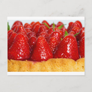 Erdbeerkuchen mit Minze Postkarte