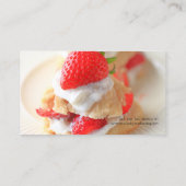 Erdbeerkuchen mit zwei Bissen Visitenkarte (Rückseite)