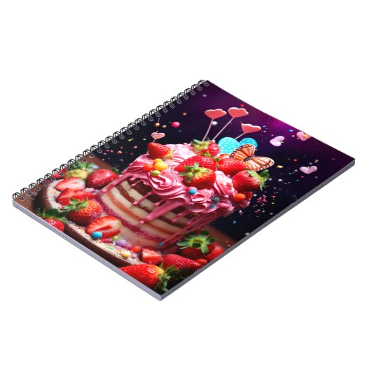 Erdbeerkuchen Notizblock (Linke Seite)