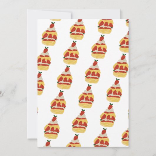 Erdbeerkuchen Party Einladung (Rückseite)