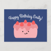 Erdbeerkuchen Postkarte (Vorderseite)