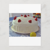 Erdbeerkuchen Postkarte (Vorderseite)