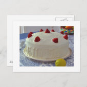 Erdbeerkuchen Postkarte (Vorne/Hinten)