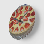 Erdbeerkuchen Runde Wanduhr (Winkel)