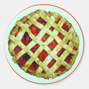 Erdbeerkuchen Runder Aufkleber