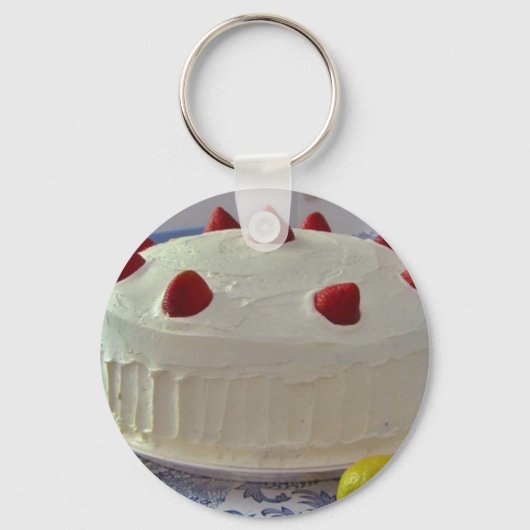 Erdbeerkuchen Schlüsselanhänger (Vorderseite)