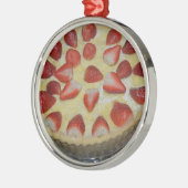Erdbeerkuchen Silbernes Ornament (Links)