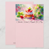 Erdbeerkuchen-Wasserfarben-Schreibwaren Briefpapier (Vorne/Hinten)