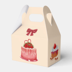 Erdbeerkuchenverpackung. Geschenkschachtel