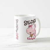 Erdbeerkuh Kawaii Kuh niedliche Kuh rosa Druck Kaffeetasse (VorderseiteRechts)
