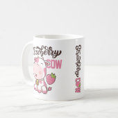 Erdbeerkuh Kawaii Kuh niedliche Kuh rosa Druck Kaffeetasse (Vorderseite Links)