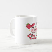 Erdbeerkuh, Niedliche Kuh, rosa Kuh Haustier Kaffeetasse (Vorderseite Links)