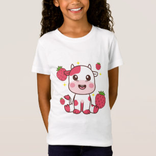 Erdbeerkuh, Niedliche Kuh, rosa Kuh Haustier T-Shirt