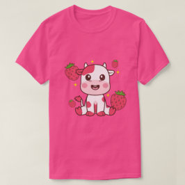 Erdbeerkuh, Niedliche Kuh, rosa Kuh Haustier T-Shirt