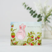 Erdbeerküken Postkarte (Stehend Vorderseite)