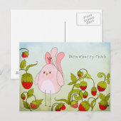 Erdbeerküken Postkarte (Vorne/Hinten)