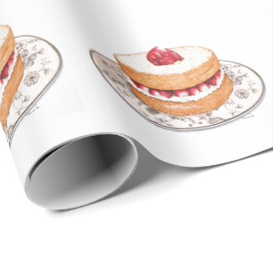Erdbeerkurzgebäck-Dessert im Vintage-Stil Geschenkpapier