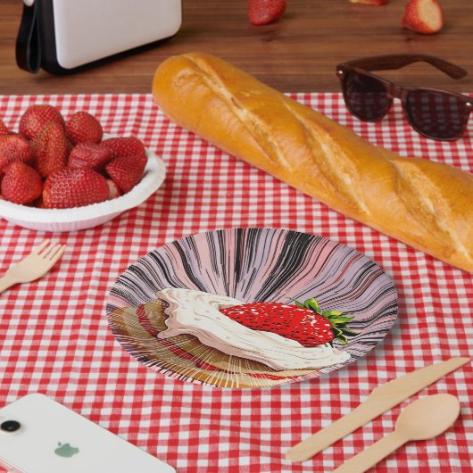 Erdbeerkurzgebäck Nostalgie Pappteller (Picknick)
