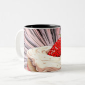 Erdbeerkurzgebäck Nostalgie Zweifarbige Tasse (Vorderseite Links)
