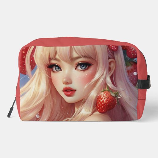 Erdbeerkutte Druck Nähtasche Waschbeutel (Rückseite)