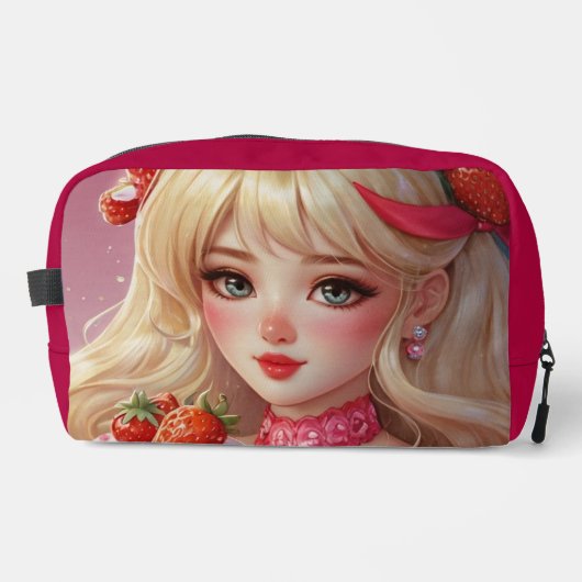 Erdbeerkutte Druck Nähtasche Waschbeutel (Vorderseite)